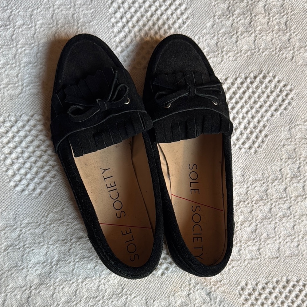 Sole Society Women's Black Loafers